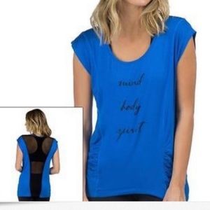 Pink Lotus Movement Mind Body Spirit T Shirt Blue